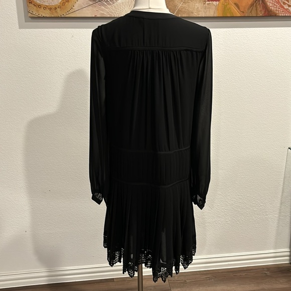 Tory Burch Sydney Pleated Black Shirt Dress - Picture 7 of 11